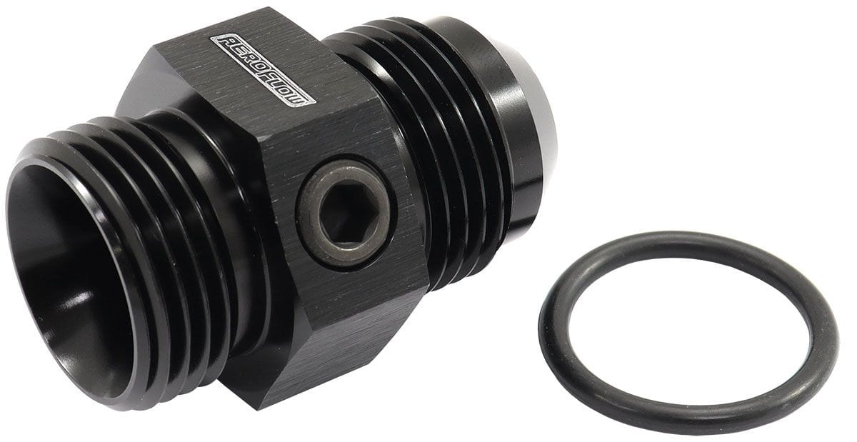 Aeroflow Performance -12ORB to -12AN with Three 1/8" Ports on Hex Aeroflow -12ORB to -12AN with Three 1/8" Ports on Hex AF944-12BLK SR