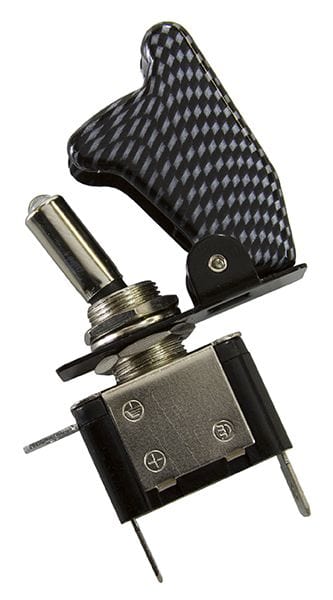 Aeroflow Performance 12v 20A Aeroflow Carbon Fibre Covered LED Rocket / Missile Switch AF49-5020 SR