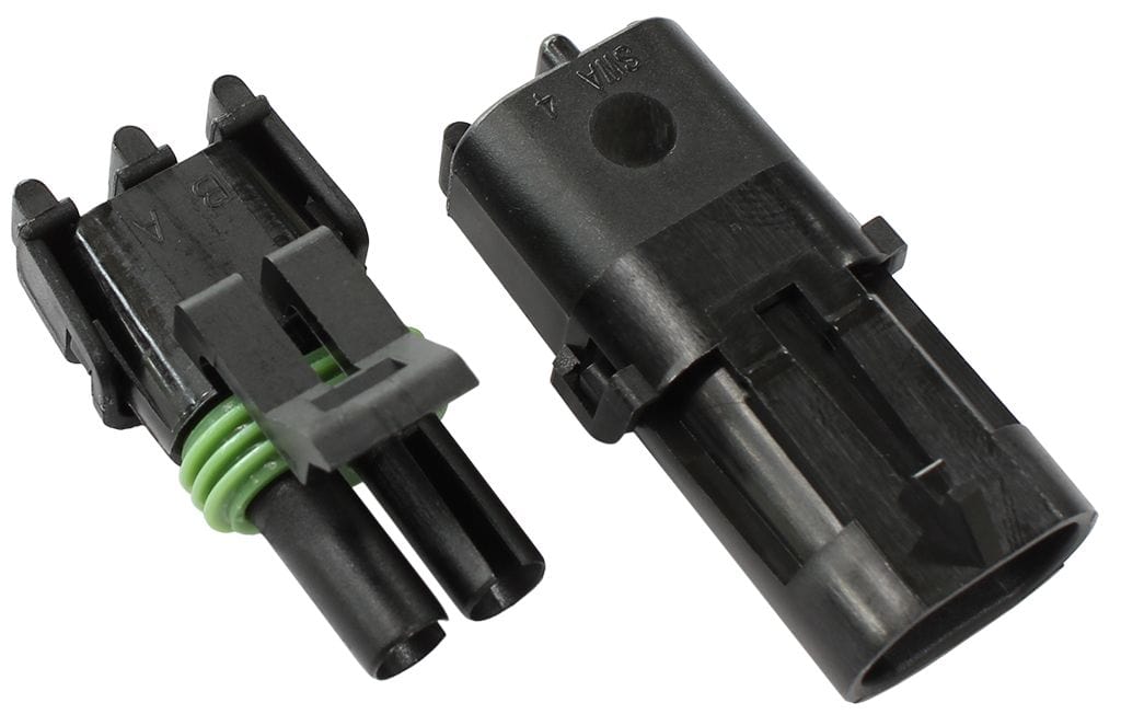 Aeroflow Performance 2 Pin Connector Suit 18-20 AWG To 14-16 AWG Wire Aeroflow Weatherpack Connector AF49-8502 SR