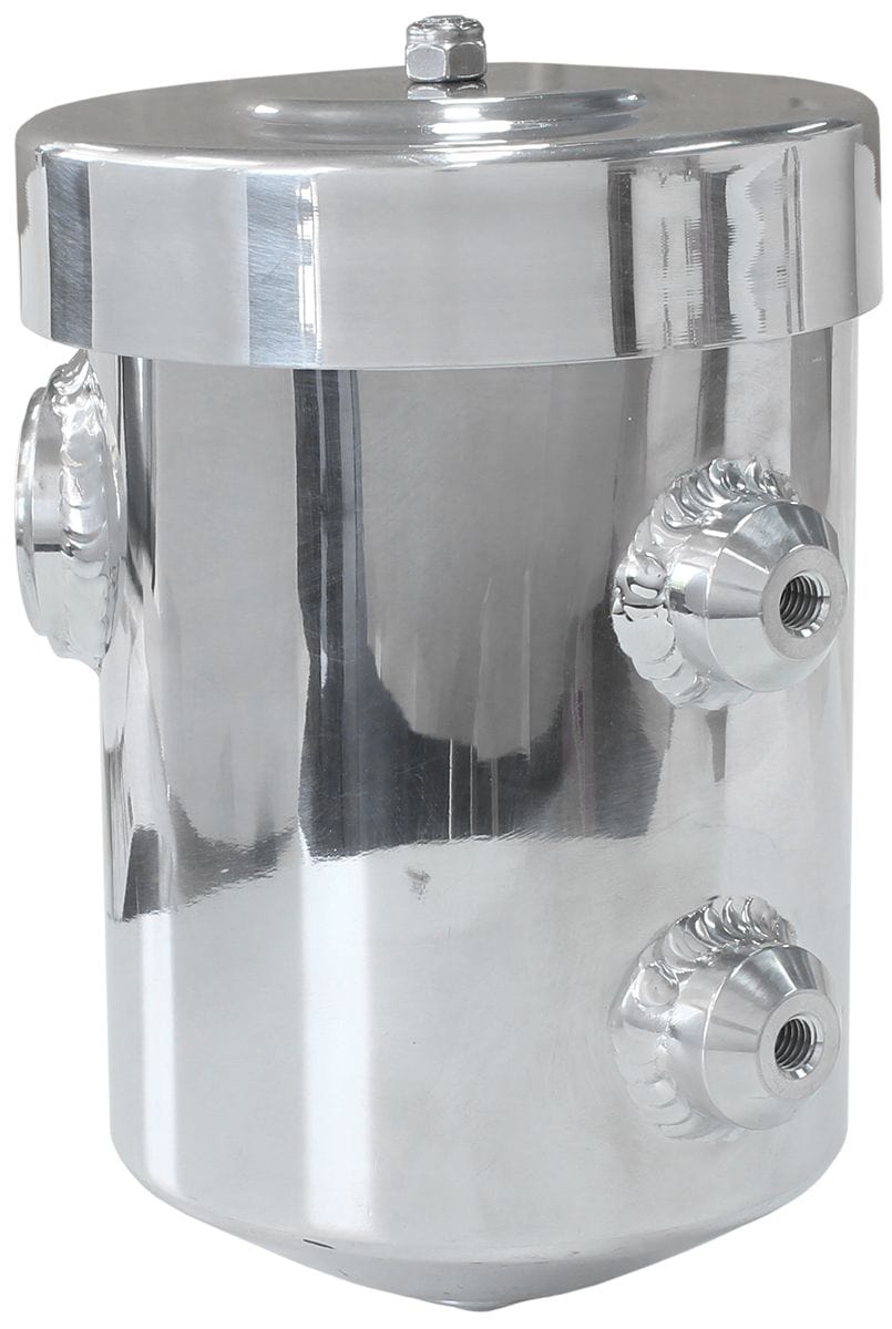 Aeroflow Performance 2 x -12 and 1 x -6 ORB Ports. 4.5" (115mm) Width x 6.5" (165mm) Height Aeroflow Dry Sump / Breather Tank - Polished AF77-1019 SR