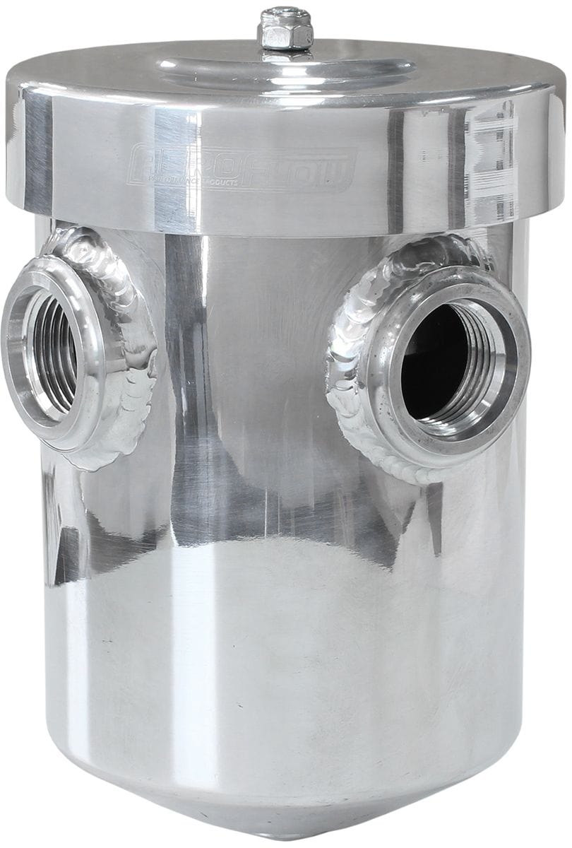 Aeroflow Performance 2 x -12 and 1 x -6 ORB Ports. 4.5" (115mm) Width x 6.5" (165mm) Height Aeroflow Dry Sump / Breather Tank - Polished AF77-1019 SR