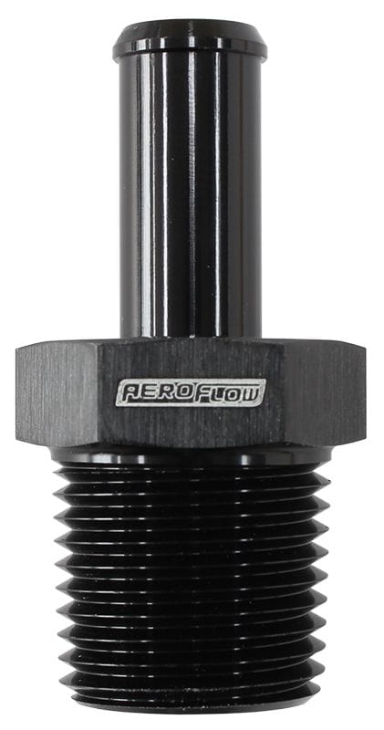 Aeroflow Performance 3/8" NPT to -6 100/450 series Hose, Black Finish Aeroflow Male NPT to Straight AN Hose Barb AF841-06-06ANBLK SR