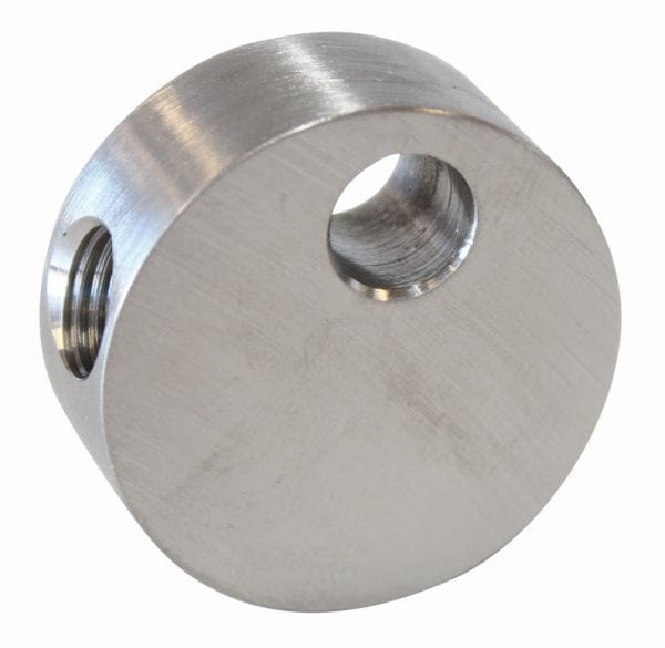 Aeroflow Performance 3 x 3/8"-24 Convex tee with mount tab Aeroflow Stainless Steel Female Round T-Block AF378 SR