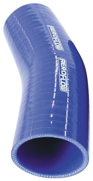 Aeroflow Performance 4-Ply, 13/64" (5.3mm) Wall Thickness, 4-59/64" (125mm) Leg Aeroflow Gloss Blue 23° Silicone Elbow Hose 4" (102mm) I.D AF9007-400 SR
