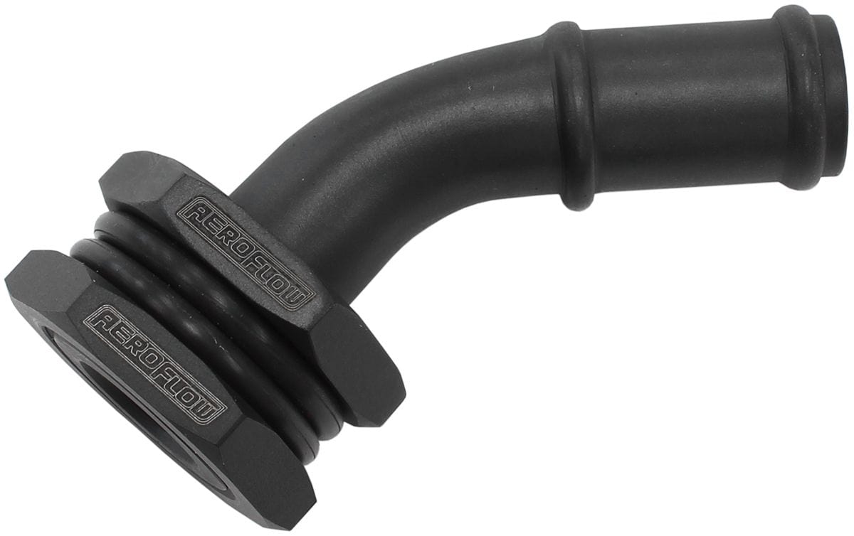 Aeroflow Performance 45° With 5/8" Barb Aeroflow Turbo Drain Bulkhead AF463-30 SR
