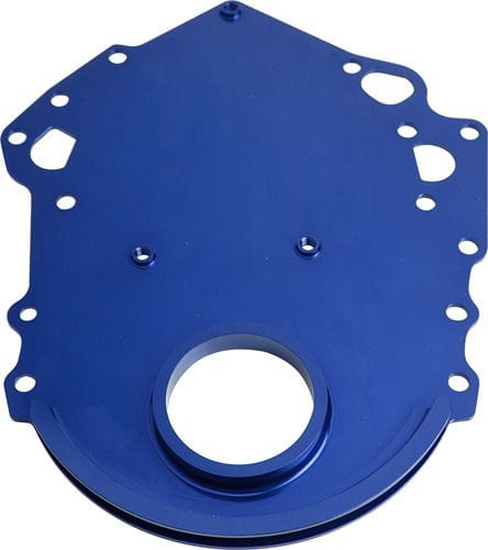 Aeroflow Performance 6061-T6 CNC Machined Aluminium Aeroflow Ford 302-351 Cleveland Billet Timing Cover - Blue Finish AF64-2019 SR