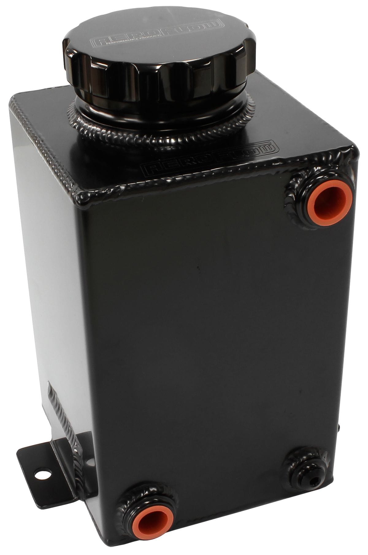 Aeroflow Performance -8 ORB Inlet/Outlet With 3" Cap Aeroflow Fuel Cooler Tank - Black AF77-4054BLK SR