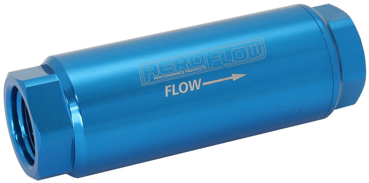 Aeroflow Performance -8AN ORB Inlet/Outlet Ports, 3-1/2" x 1-1/4" Aeroflow 10 Micron Pro Filter - Blue AF66-2042-10 SR