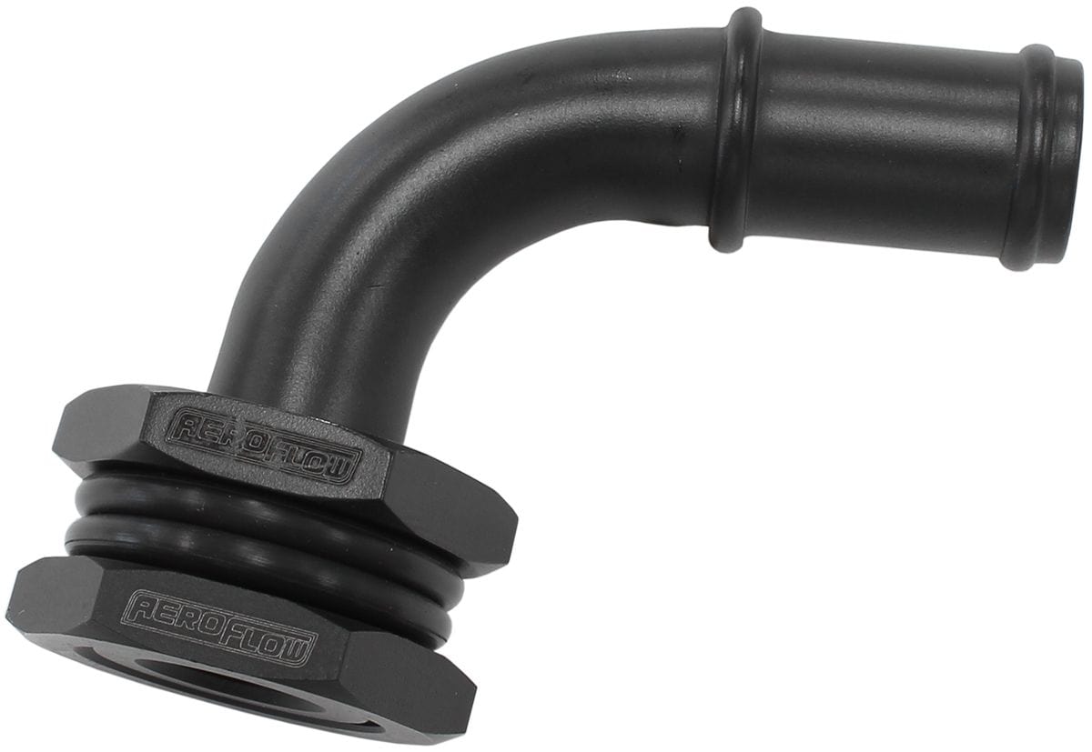 Aeroflow Performance 90° With 5/8" Barb Aeroflow Turbo Drain Bulkhead AF463-31 SR