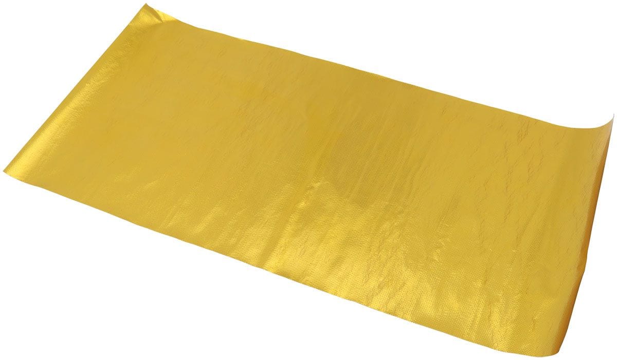 Aeroflow Performance Adhesive backed Aluminised surface reflects up to 2000°F radiant heat. Aeroflow Gold Heat Barrier 12" x 24" Sheet AF91-4011 SR