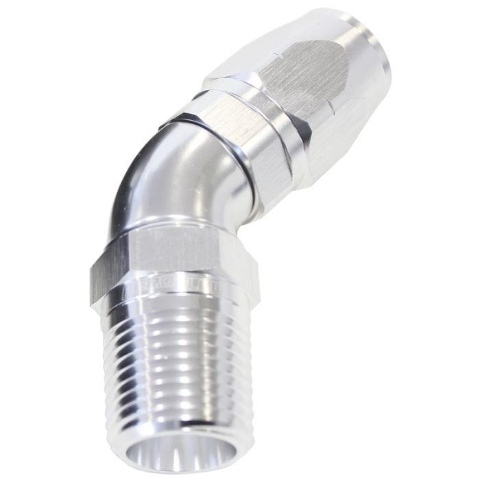 Aeroflow Performance Aeroflow 45° Male NPT Full Flow Swivel Hose End. AF528 Suits 100 & 450 Series Hose SR