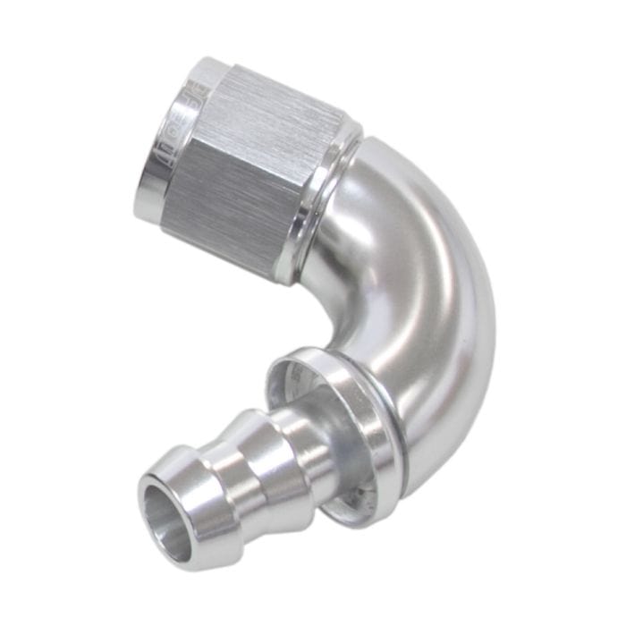 Aeroflow Performance Aeroflow 510 Series Full Flow Tight Radius Push Lock 120° Hose End AF514 . Suits 400 & 500 Series Hose SR