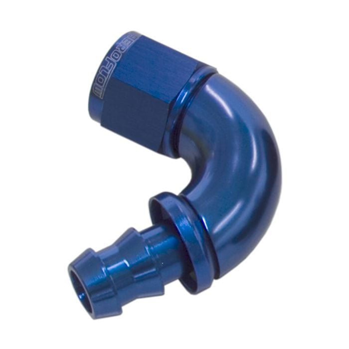 Aeroflow Performance Aeroflow 510 Series Full Flow Tight Radius Push Lock 120° Hose End AF514 . Suits 400 & 500 Series Hose SR