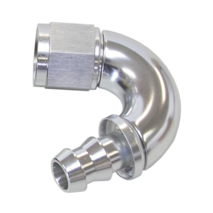 Aeroflow Performance Aeroflow 510 Series Full Flow Tight Radius Push Lock 150° Hose End AF515. Suits 400 & 500 Series Hose SR