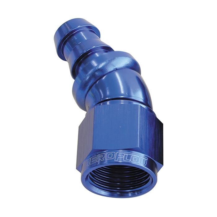 Aeroflow Performance Aeroflow 510 Series Full Flow Tight Radius Push Lock 30° Hose End AF517. Suits 400 & 500 Series Hose SR