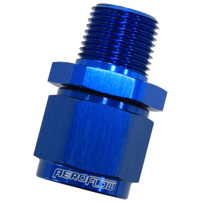 Aeroflow Performance Aeroflow Fittings 3/4NPT / 16AN / Blue Male NPT to Female AN Straight Fittings AF916 SR