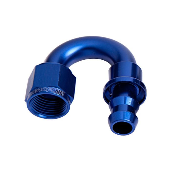 Aeroflow Performance Aeroflow Fittings 400 Series Push Lock 180° Hose End AF406 SR