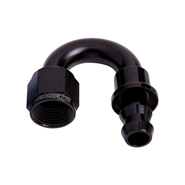 Aeroflow Performance Aeroflow Fittings 400 Series Push Lock 180° Hose End AF406 SR