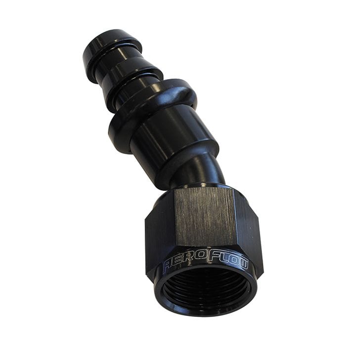 Aeroflow Performance Aeroflow Fittings 400 Series Push Lock 30° Hose End AF417 SR
