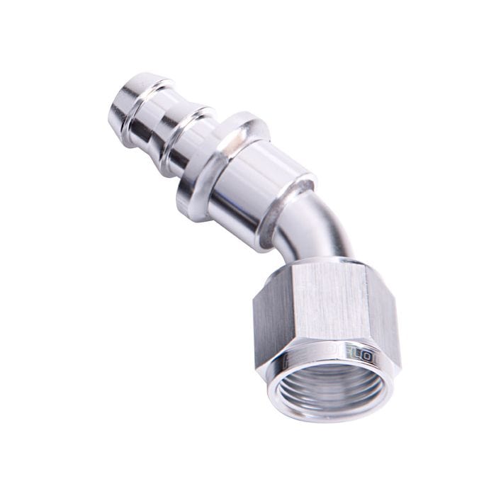 Aeroflow Performance Aeroflow Fittings 400 Series Push Lock 45° Hose End AF402 SR