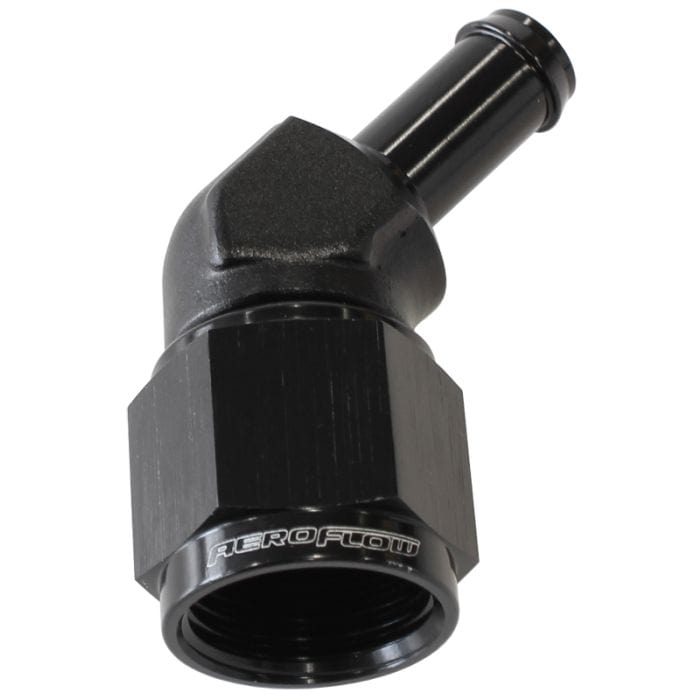 Aeroflow Performance Aeroflow Fittings 45° Hose Barb AF412 Multiple Sizes SR