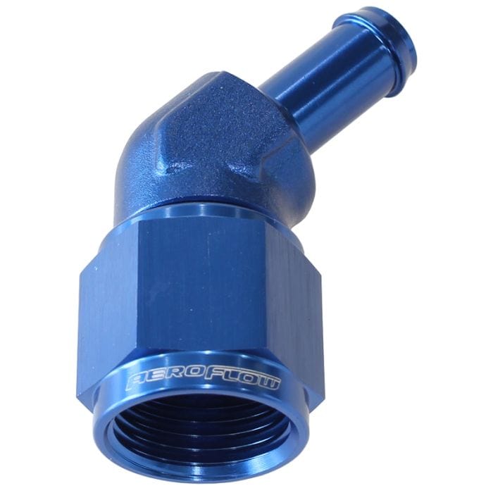 Aeroflow Performance Aeroflow Fittings 45° Hose Barb AF412 Multiple Sizes SR