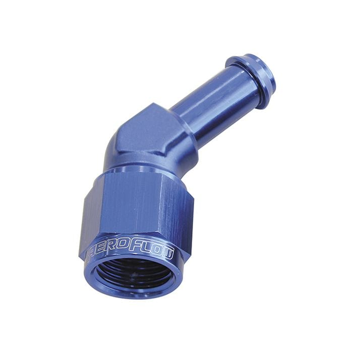 Aeroflow Performance Aeroflow Fittings 45° Hose Barb AF412 Multiple Sizes SR