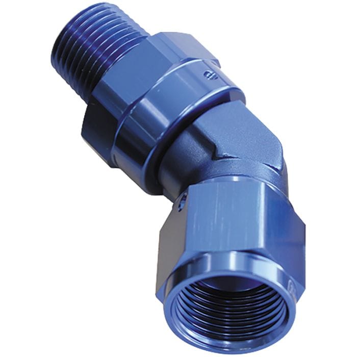 Aeroflow Performance Aeroflow Fittings 45° NPT Swivel to Male AN Flare Adapter AF919 SR