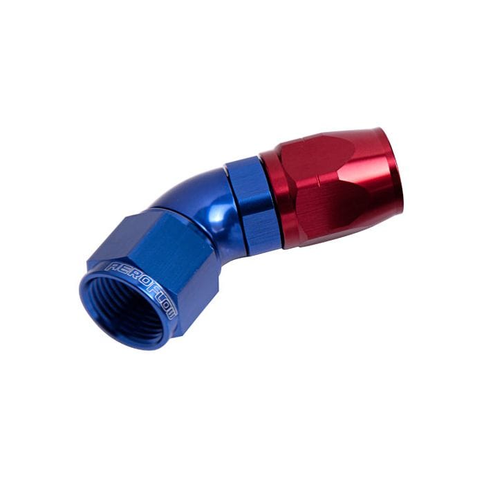 Aeroflow Performance Aeroflow Fittings 550 Series Cutter One-Piece Full Flow Swivel 45° Hose End AF552 SR