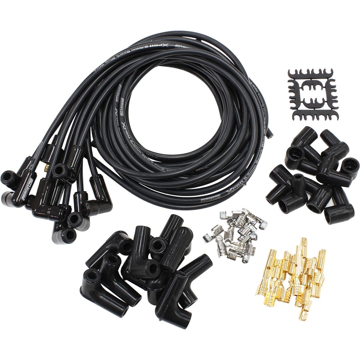 Aeroflow Performance Aeroflow Ignition AF4038-31233C XPRO Universal Ignition Lead Set with Ceramic 90° Boots AF4038-31233C SR