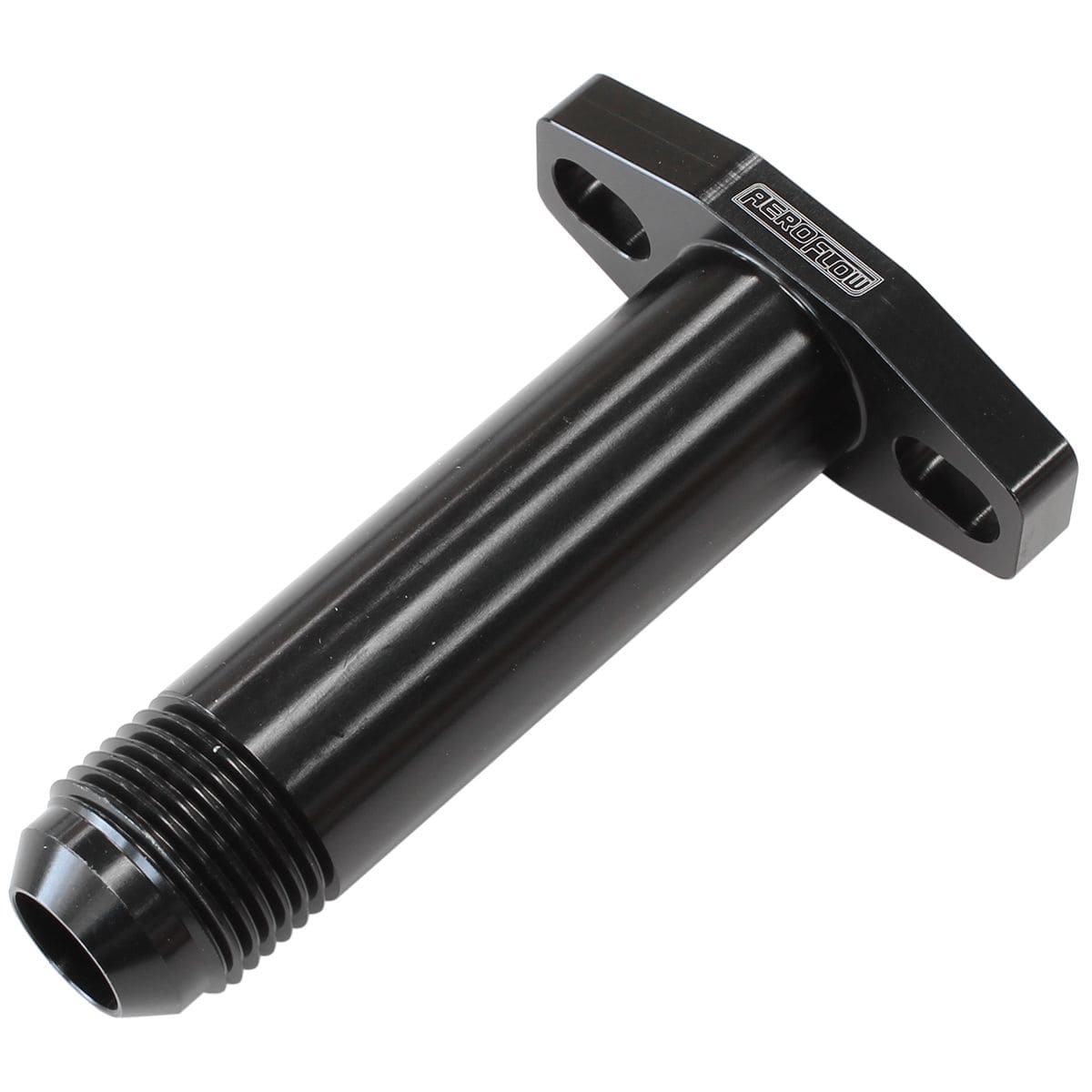 Aeroflow Performance Aeroflow Turbo Accessories AF463-05L Turbo Drain Adapter -10AN ORB outlet, 3" Long, 38-44mm bolt centre, Black Finish SR