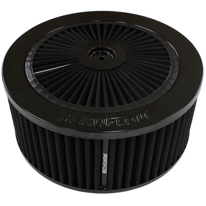 Aeroflow Performance Air Filters AF2251-3154 Black Full Flow Air Filter Assembly
9" x 4", 7-5/16" neck,Flat Base with black washable cotton element SR