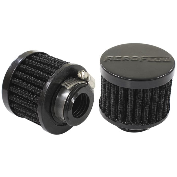 Aeroflow Performance Air Filters AF2271-1360 Black Clamp On Breather
 2" (50.8mm) O.D. x 1-1/2" (38mm) High, 3/4" (19mm) Flange Inside Diameter SR