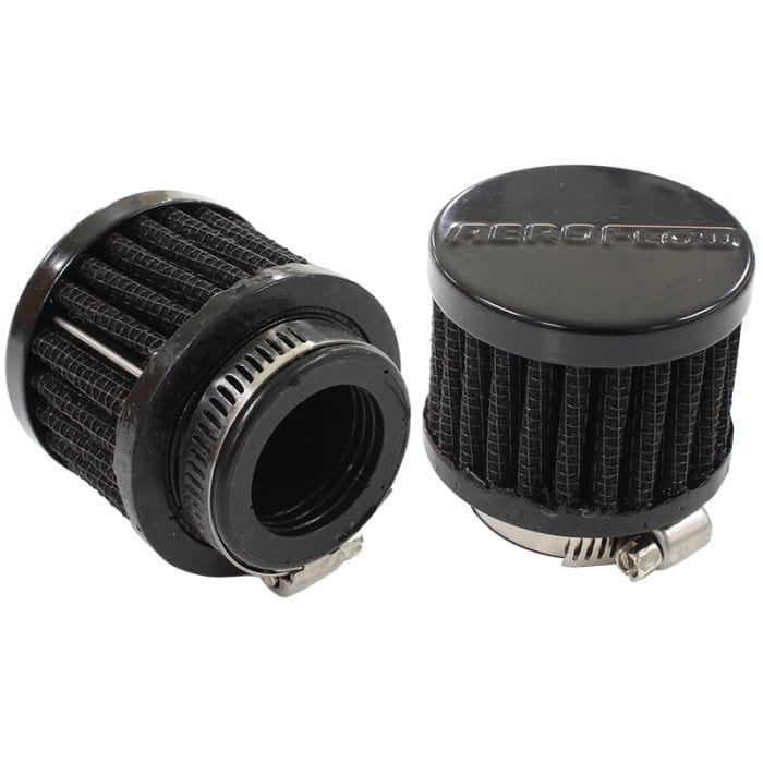 Aeroflow Performance Air Filters AF2271-1370 Black Clamp On Breather
 2" (50.8mm) O.D. x 1-1/2" (38mm) High, 1" (25.4mm) Flange Inside Diameter SR