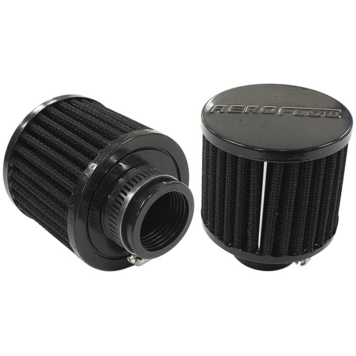 Aeroflow Performance Air Filters AF2271-1390 Black Clamp On Breather
3" (76.2mm) O.D. x 2-1/2" (63.5mm) High, 1-1/4" (31.75mm) Flange Inside Diameter SR