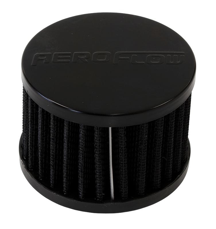Aeroflow Performance Air Filters AF2271-1460 Black Clamp On Breather
3" (76.2mm) O.D. x 2-1/2" (63.5mm) High, 1-1/2" (38.1mm) Flange Inside Diameter SR