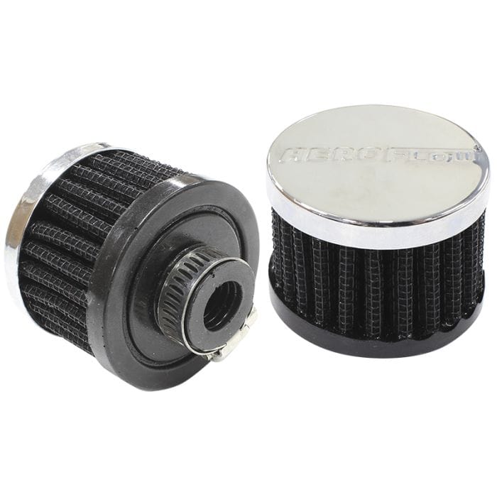 Aeroflow Performance Air Filters AF2871-1330 Chrome Clamp On Breather
2" (50.8mm) O.D. x 1-1/2" (38mm) High, 1/2" (12.7mm) Flange Inside Diameter SR