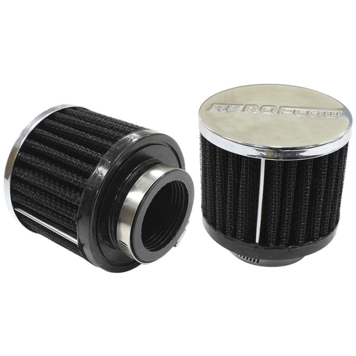 Aeroflow Performance Air Filters AF2871-1460 Chrome Clamp On Breather
3" (76.2mm) O.D. x 2-1/2" (63.5mm) High, 1-1/2" (38.1mm) Flange Inside Diameter SR