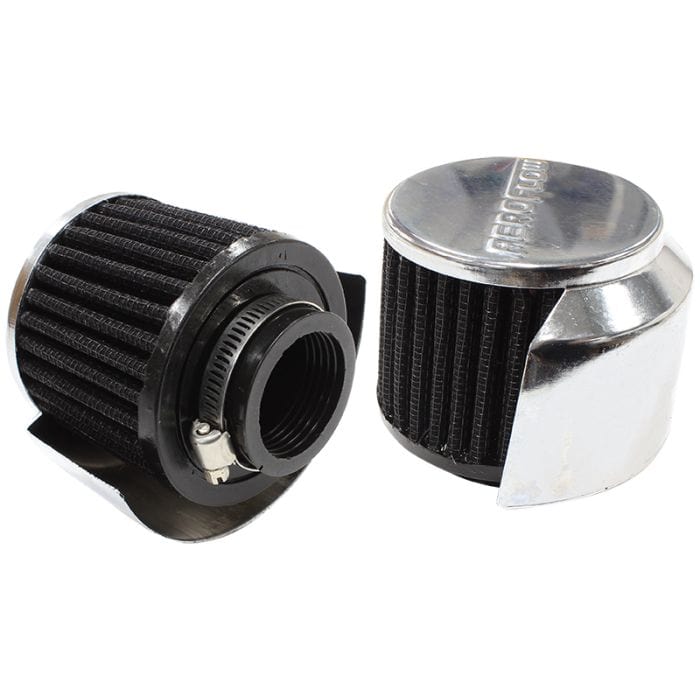 Aeroflow Performance Air Filters AF2871-1513 Chrome Push In Breather
3" (76.2mm) O.D. x 2-1/2" (63.5mm) High, 1-1/4" (31.75mm) Flange Inside Diameter SR