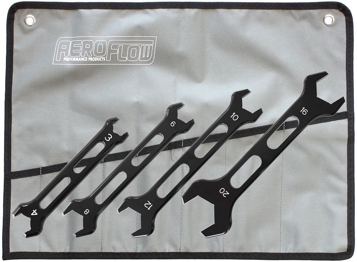 Aeroflow Performance Automotive Tools AF98-2244 Aluminium AN Double Ended Pro Wrench Set -3AN to -20AN AF98-2244 SR