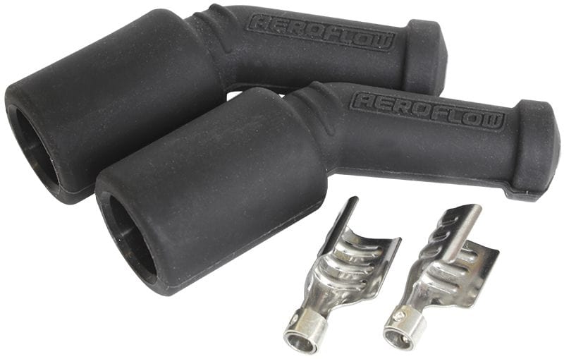 Aeroflow Performance Black, 2 pack Aeroflow Xpro Silicone 45° GM LS Coil Boots & Terminals AF4030-3304 SR