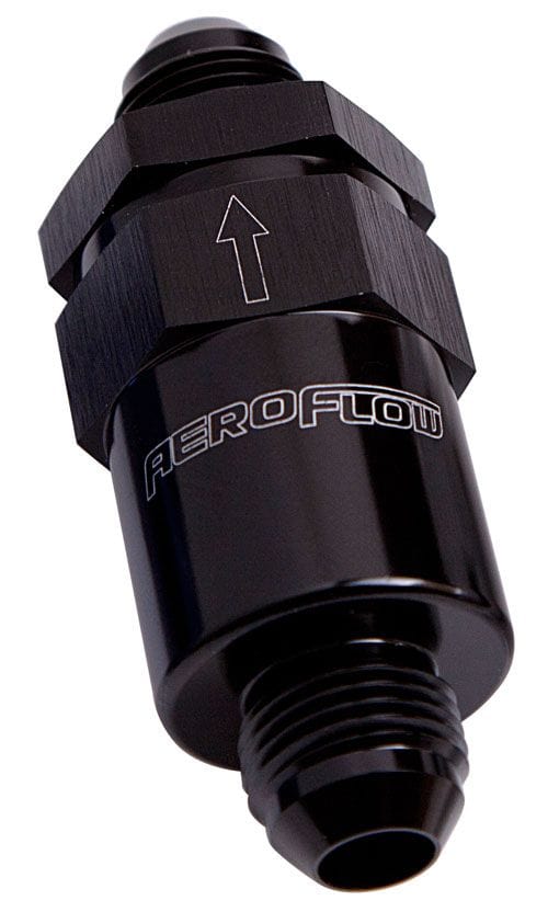 Aeroflow Performance Black Finish. 2" Length Aeroflow 30 Micron Billet Fuel Filter -6AN AF609-06BLK SR