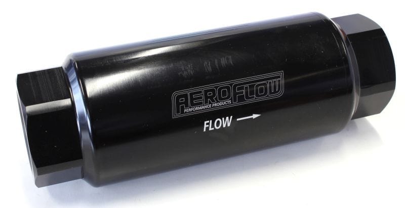 Aeroflow Performance Black Finish. 5-1/2" x 1.97" Aeroflow 60 Micron Pro Filter with -12 ORB Ports AF66-2044BLK SR