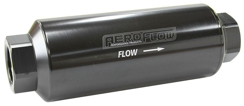 Aeroflow Performance Black Finish. 7" x 2.4" Aeroflow 10 Micron Pro Filter with -12AN ORB Ports AF66-2043BLK-10 SR