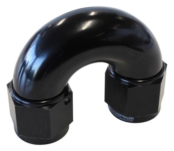 Aeroflow Performance Black Finish Aeroflow 180° Full Flow Female Coupler -10AN AF536-10BLK SR