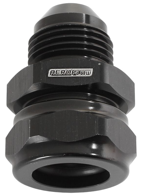 Aeroflow Performance Black Finish Aeroflow 3/8" Barb to -8AN Adapter AF741-08-06BLK SR
