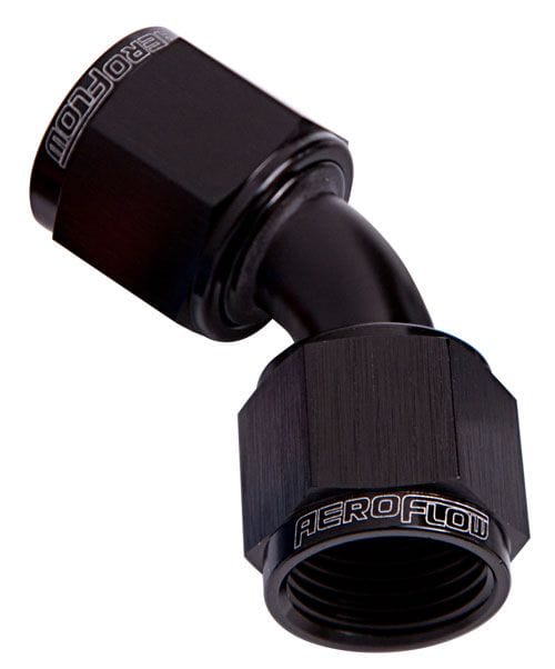 Aeroflow Performance Black Finish Aeroflow 45° Female Swivel Coupler -16AN AF132-16BLK SR