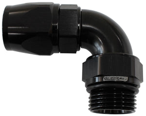 Aeroflow 90° ORB Male Swivel PTFE (Teflon®) Hose End -6 ORB to -6AN AF583-06-06DBLK