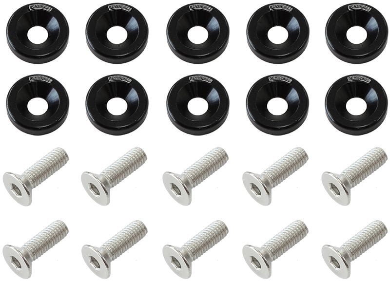Aeroflow Performance Black Finish Aeroflow Billet Dress-Up/Fender Bolt Kit M6 x 1.00mm (20mm UHL) AF64-4365BLK SR