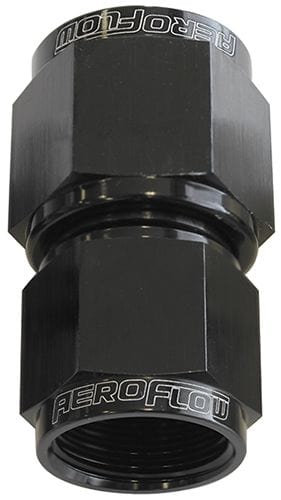 Aeroflow Performance Black Finish Aeroflow Female Swivel Coupler Reducer -6AN to -8AN AF131-06-08BLK SR